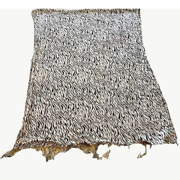 2 for $30 Boho Zebra Print Soft Oversized Lightweight Fringe Beachy Scarf Wrap - Picture 2 of 5